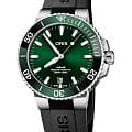 Oris Oris Aquis Date 01 733 7732 4157-07 4 21 64FC  01 733 7732 4157-07 4 21 64FC механические мужские часы зеленый циферблат, браслет каучук — вид спереди
